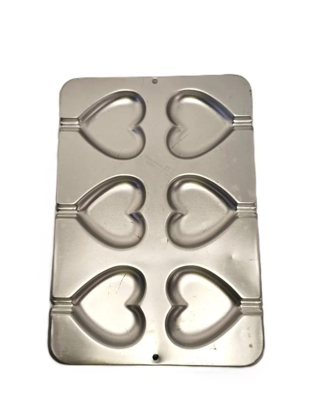 Vintage Wilton 6 Heart Cookie Pan Chocolate Stick 2105-8104 1995 Valentines 3.5